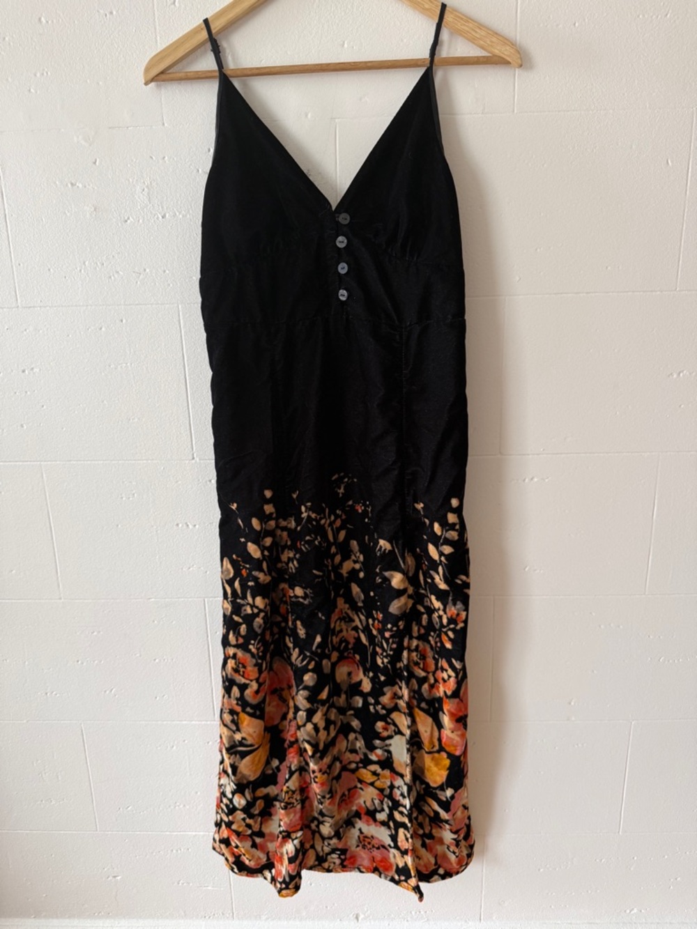 Urban Outfitters | Black Velvet Floral Boho Festival Maxi Dress | Medium
